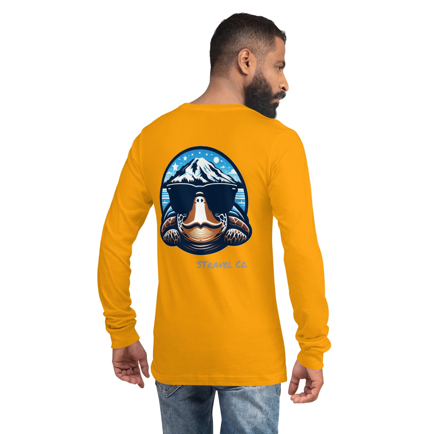 Mt. Ranier Seaturtle Front/Back Unisex Long Sleeve Tee