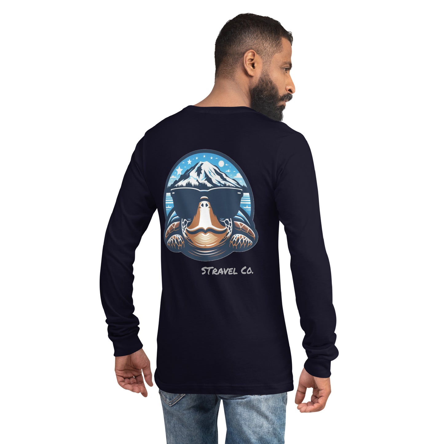 Mt. Ranier Seaturtle Front/Back Unisex Long Sleeve Tee