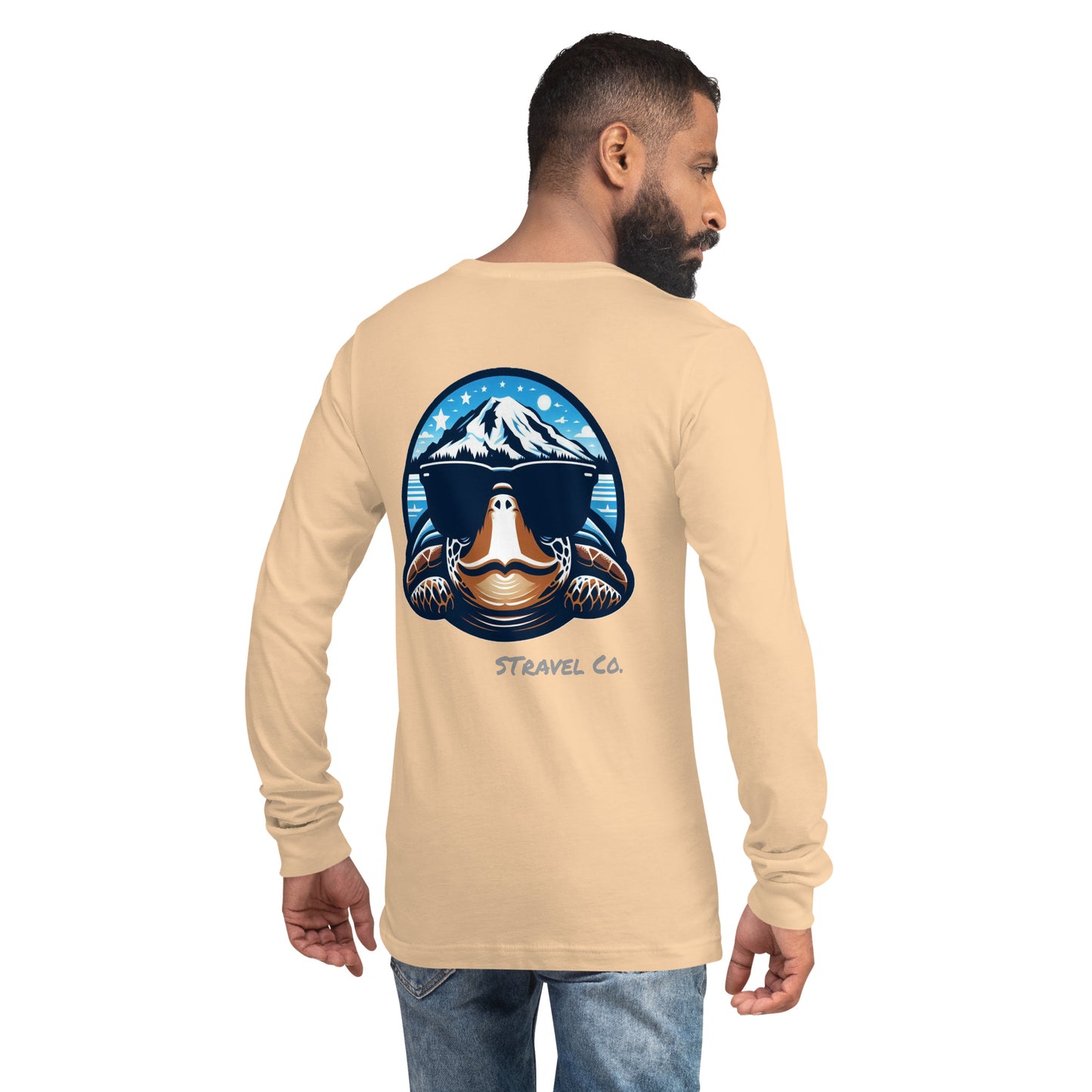 Mt. Ranier Seaturtle Front/Back Unisex Long Sleeve Tee