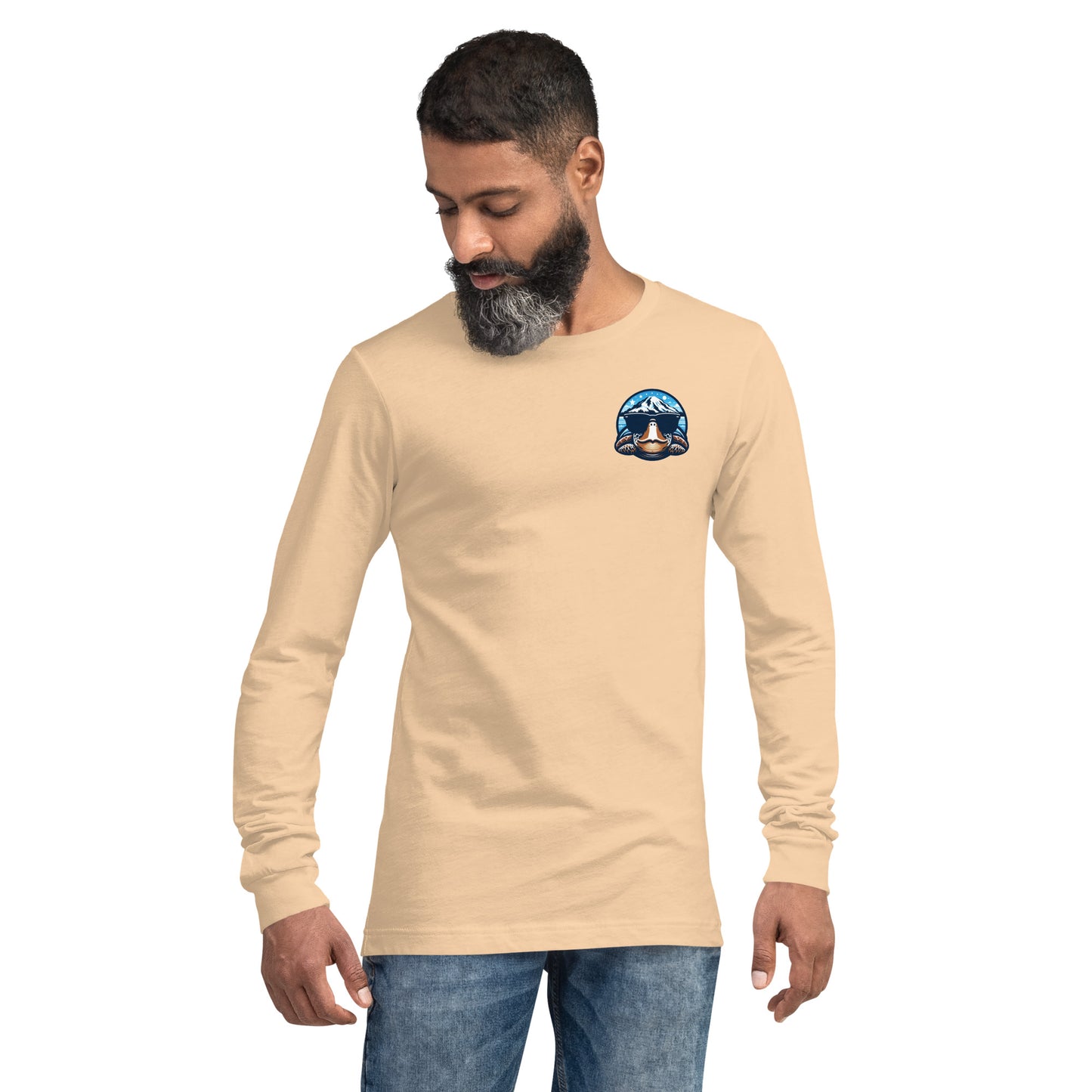 Mt. Ranier Seaturtle Front/Back Unisex Long Sleeve Tee