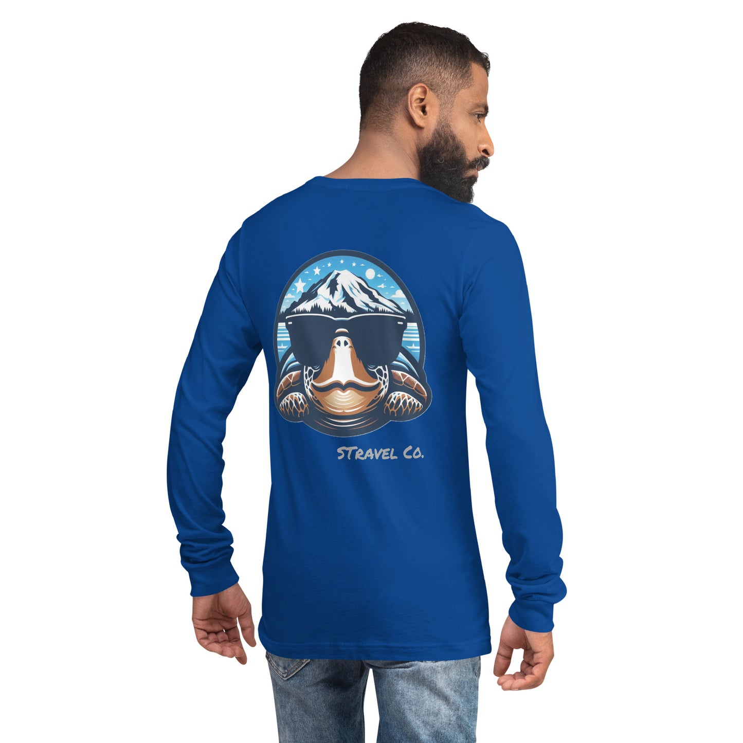 Mt. Ranier Seaturtle Front/Back Unisex Long Sleeve Tee