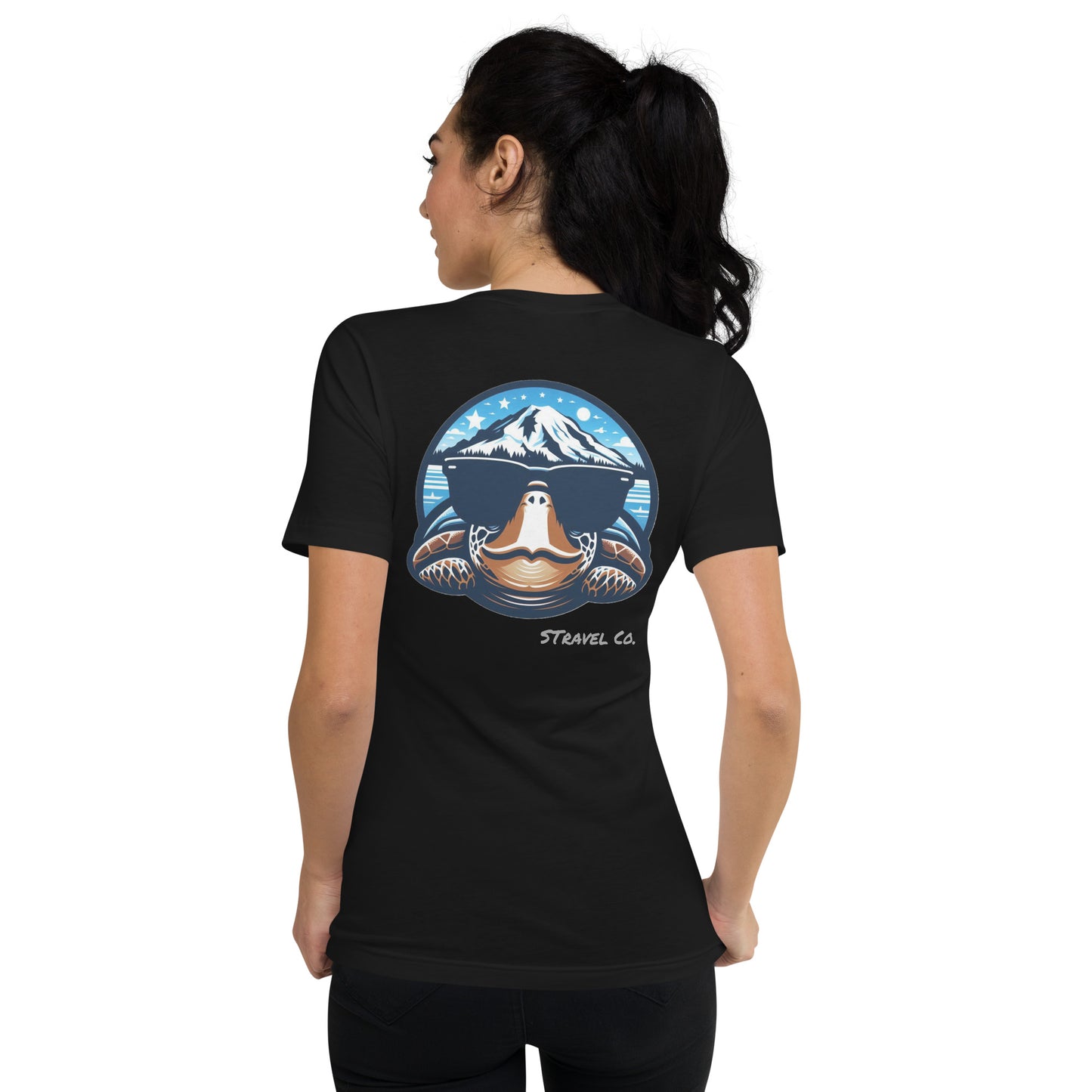 Mt. Ranier Seaturtle V-Neck T-Shirt